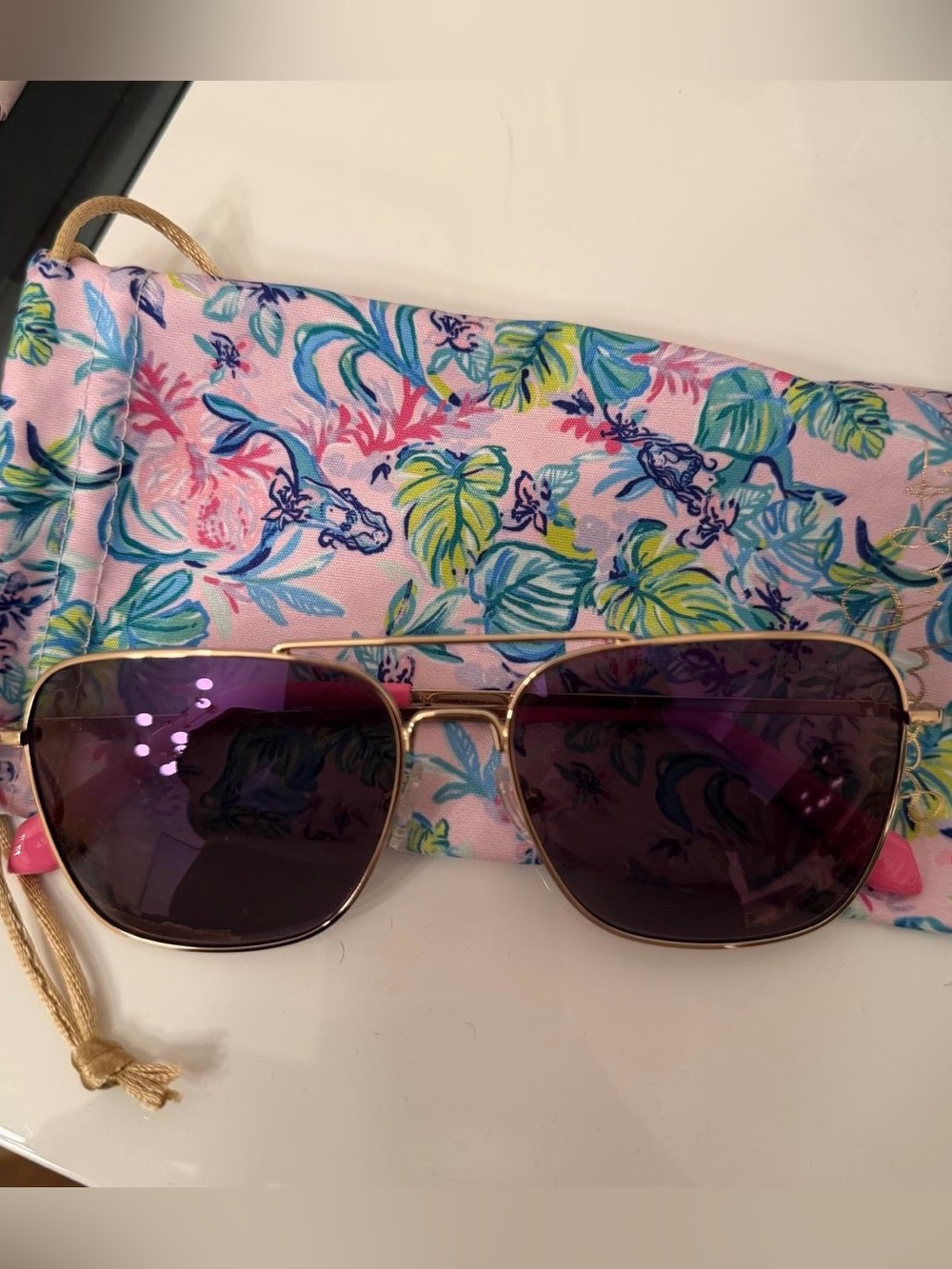 LILY PULITZER Gold Frame Lens Women's Sunglasses
